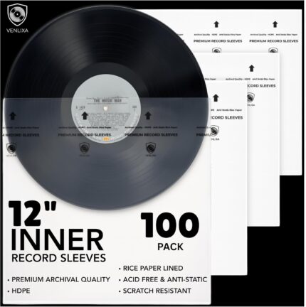anti static vinyl record inner sleeves pack of 100